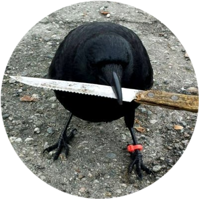 crow with knife logo
